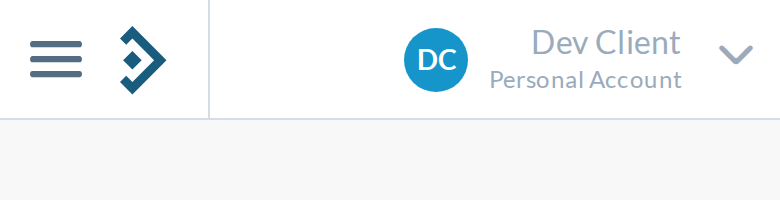 B, closed: menu icon first, then the brand mark as a plain mark.