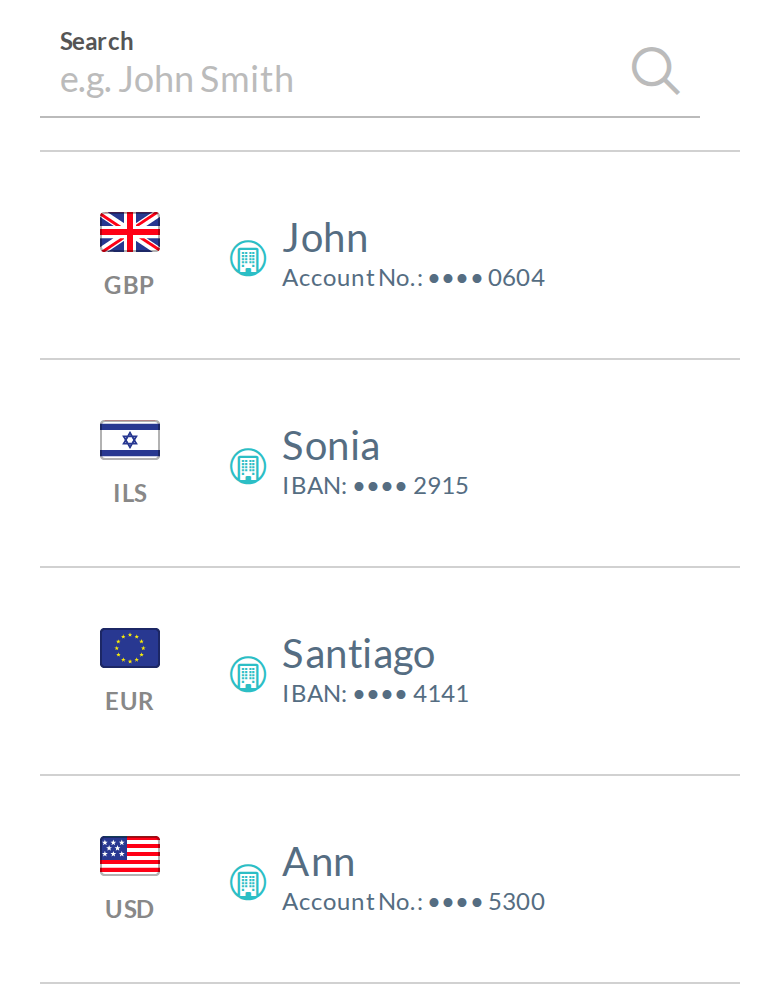 Phone list: the masked account is visible again under each nickname.