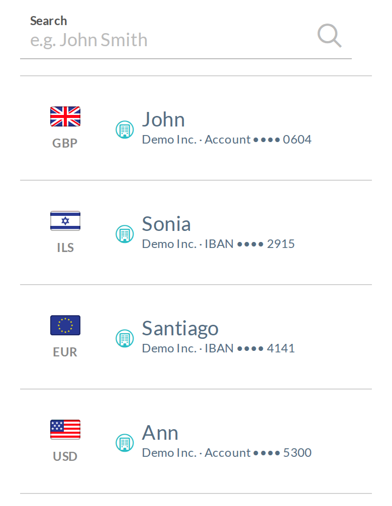 Phone list: the holder appears before the masked account, so a friendly nickname can't hide whose account it is.