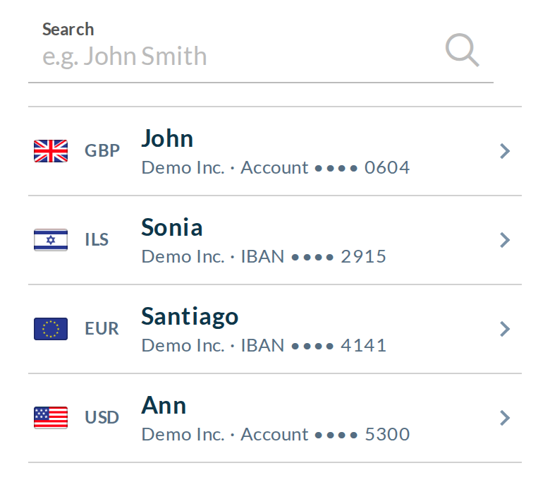 Phone list: two-line rows of about 63px (104px today), with holder and masked account on line two.