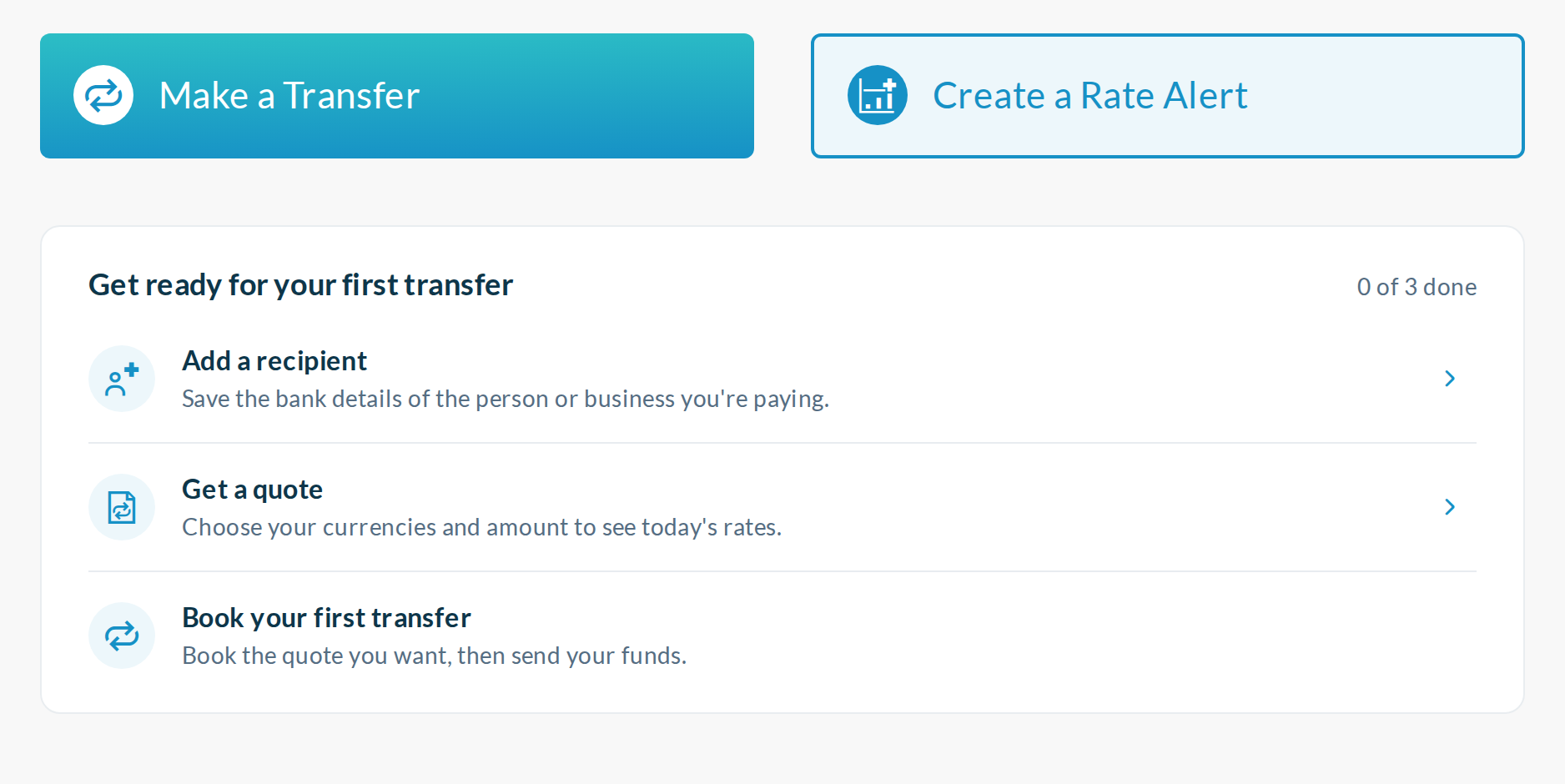New client, 1440: one checklist replaces both empty sections