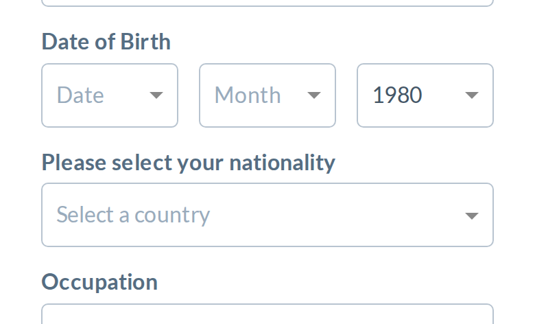 Today, phone 390 at rest: Date and Month are grey placeholders, but Year already says 1980